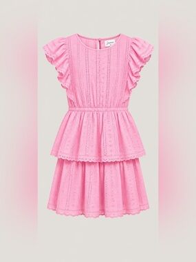 Adorable Gently Used Pink Ruffled Dress - Size M
